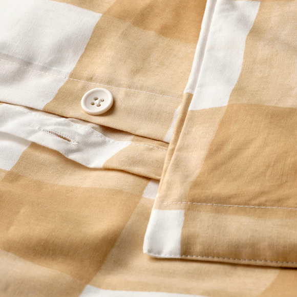IKEA KANTNEPETA Duvet Cover And Pillowcases, King, Yellow/Check (705.467.14) NEW - Picture 6 of 6